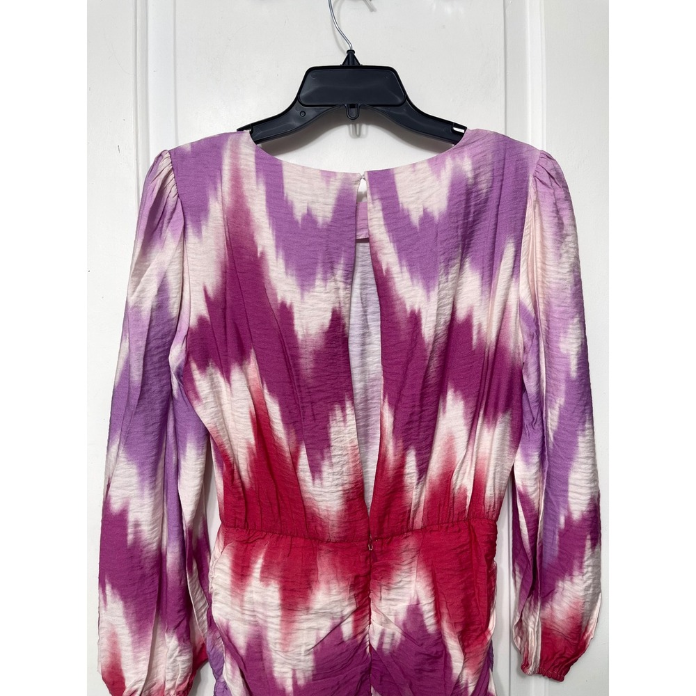 Maje Tie and Dye printed viscose Mini dress in Pink Size 36 / US Size S - Picture 8 of 16